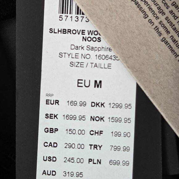 Beautiful Wool Coat Dark Sapphire Color (Navy) - European Medium - Picture 6 of 16